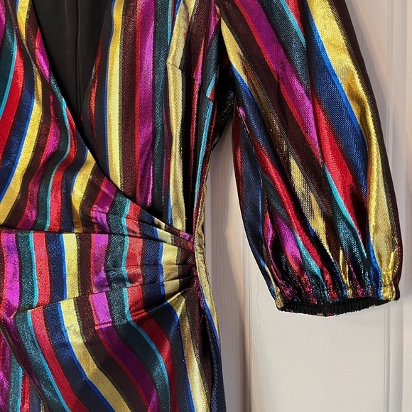 🥤 Lovers + Friends Frida Mini Dress Rainbow Metallic XXS Riverdale Wardrobe - Picture 12 of 16